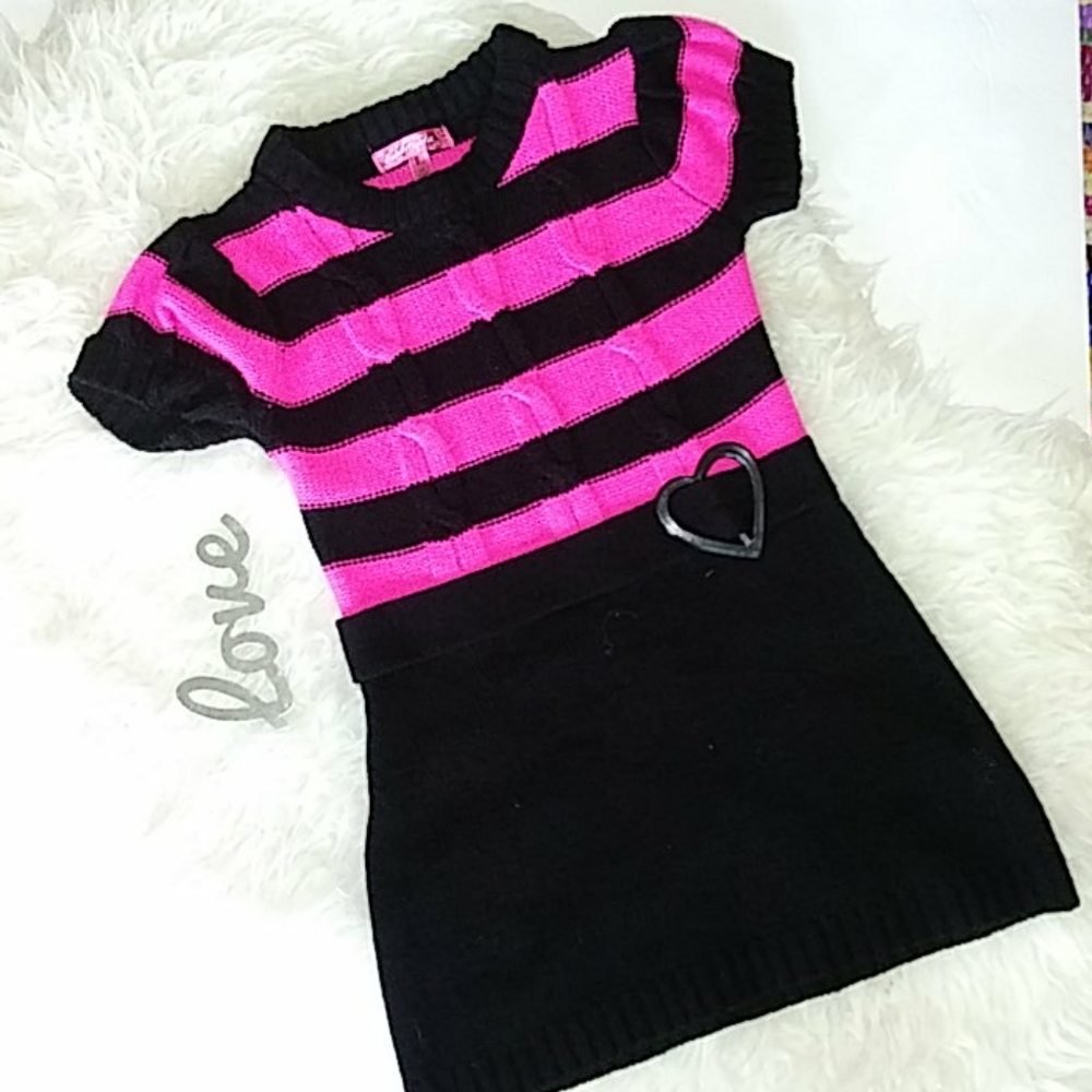 Cherry Stix striped sweater dress